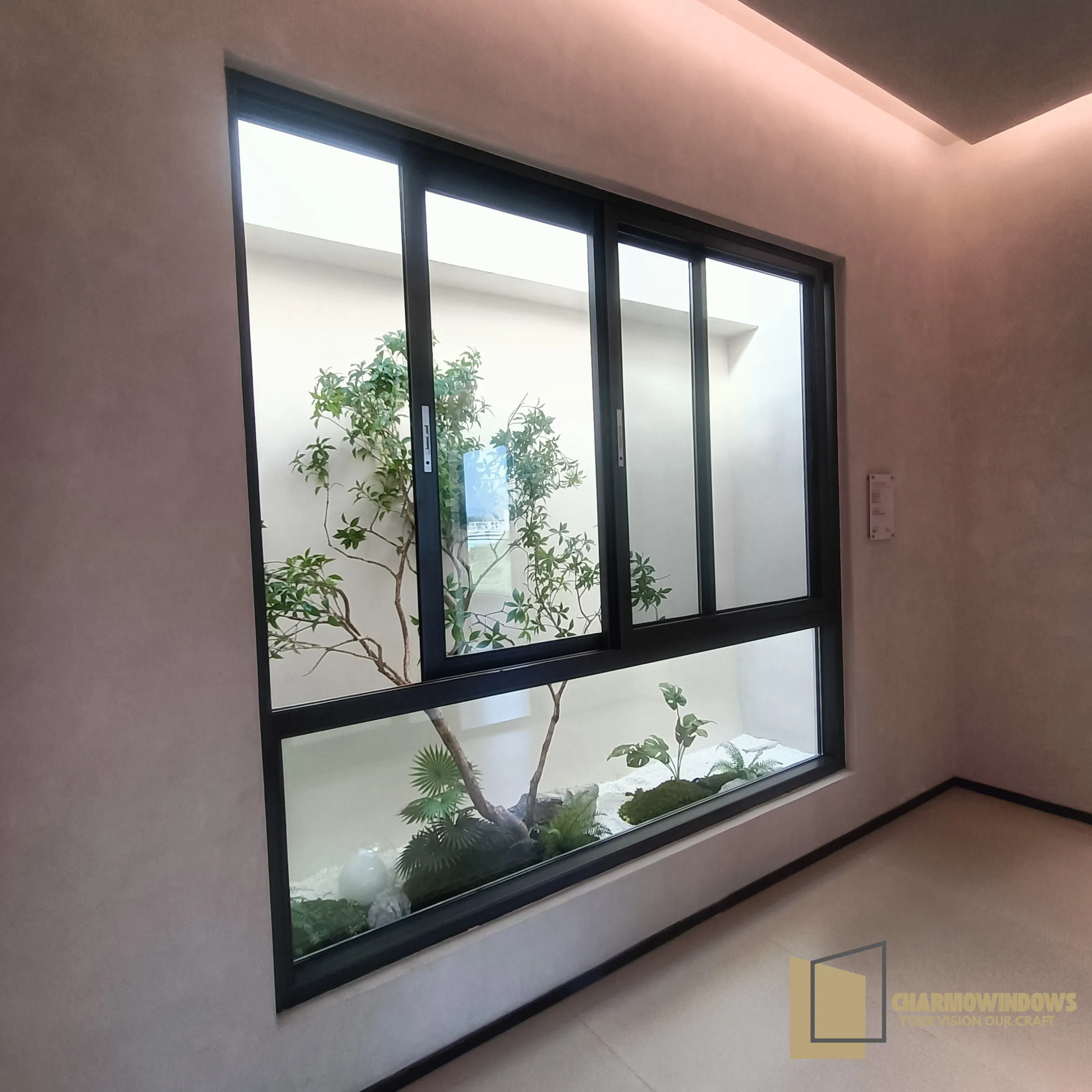 2.0mm Wall Thickness Premium Aluminum Profile Sliding Window Size by Order Two Modes Available