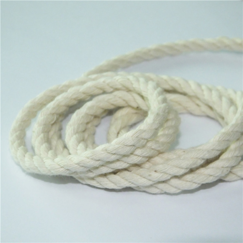 Custom 2 mm 3mm 4mm 5mm 6mm Single Strand Twisted Macrame Cord String Cotton Rope 4mm