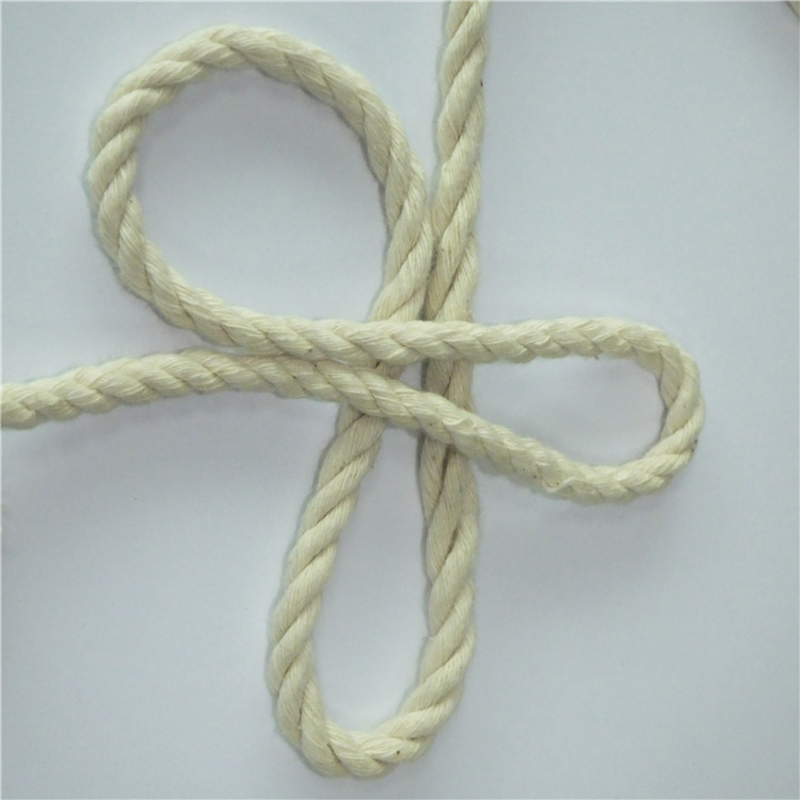 Custom 2 mm 3mm 4mm 5mm 6mm Single Strand Twisted Macrame Cord String Cotton Rope 4mm