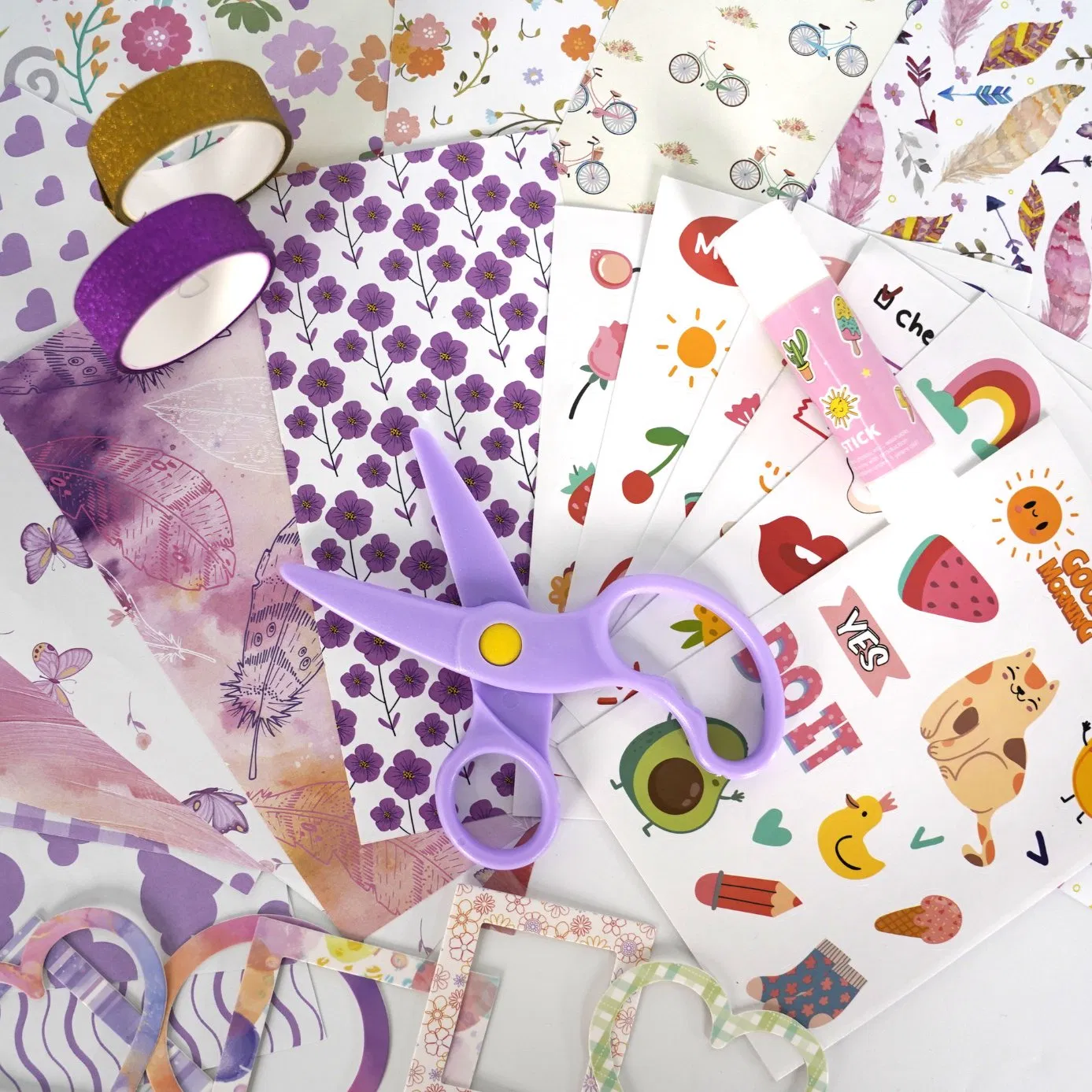 Elegant European &amp; American Floral Scrapbooking Kit for DIY Projects