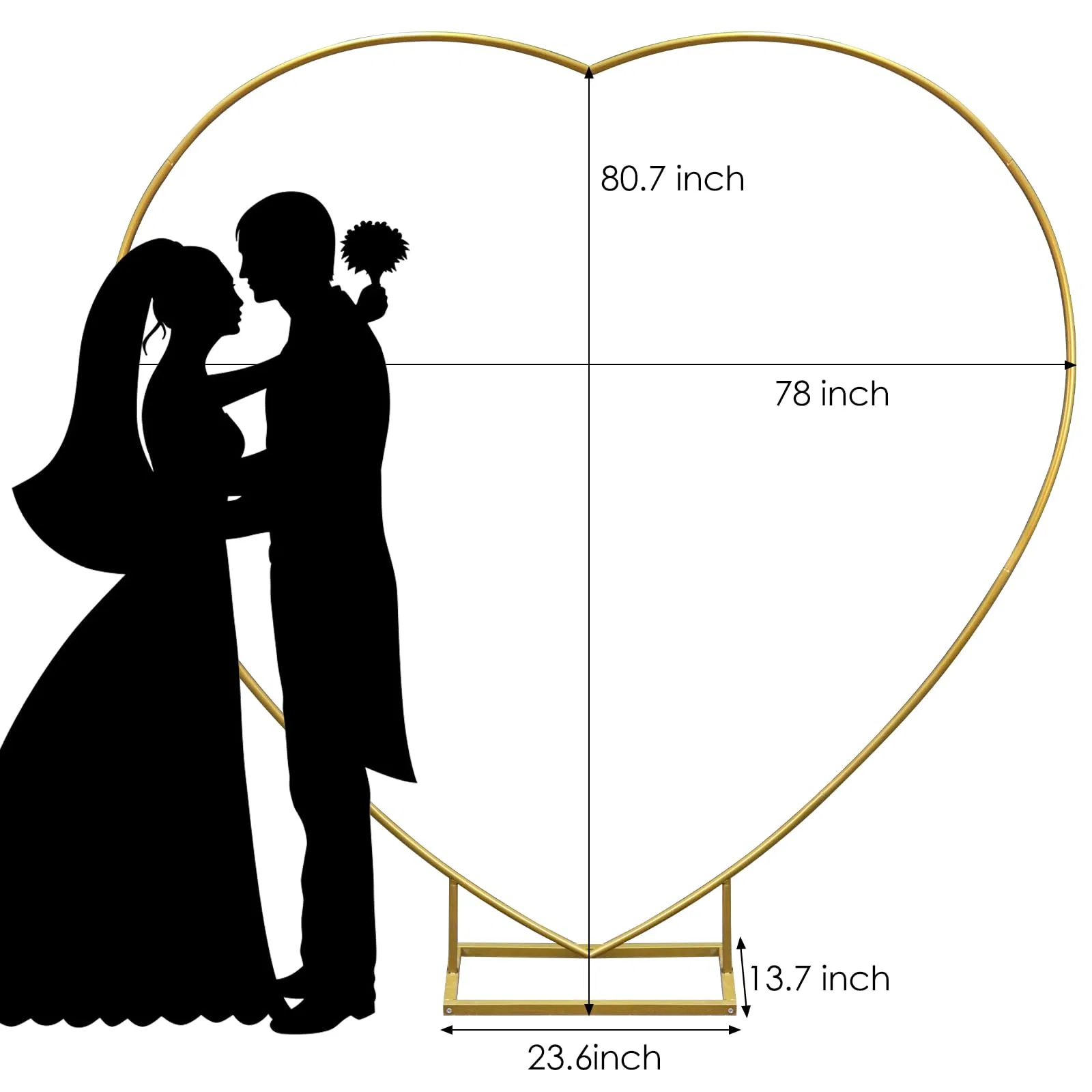 Heart Backdrop Stand Metal Balloon Frame Wedding Arch for Ceremony Anniversary Decoration