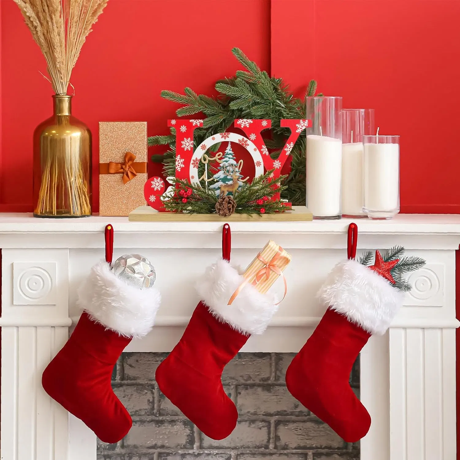 Joyful Wooden Tiered Tray for Holiday Home Decor