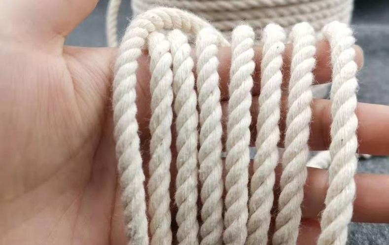 3mm 4mm 5mm Single Twisted /3 Twisted 100% Cotton Natural Color Macrame Cord /Rope