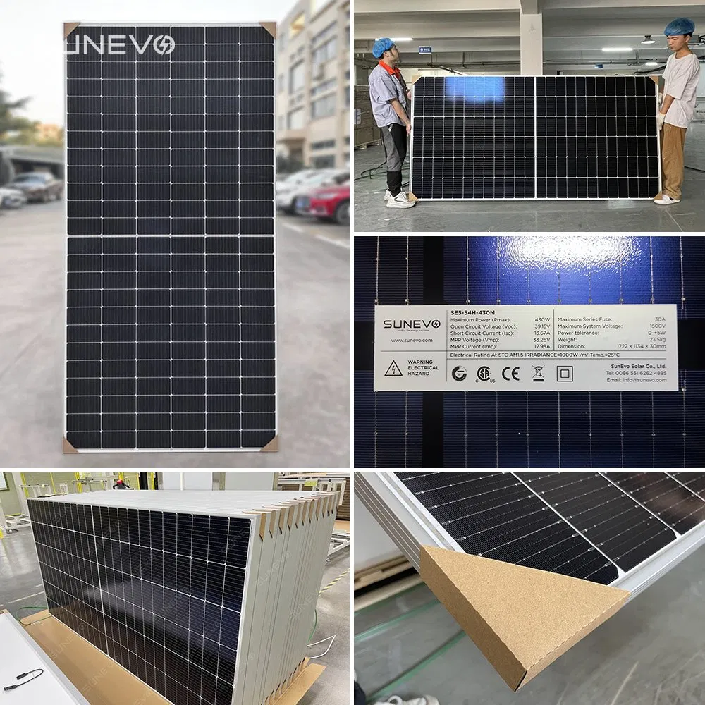 Paneles Solares Sunevo Smart N Tipo 435watts 445watts 455watts Panel Solar de Almacén de la UE para Toda la Casa