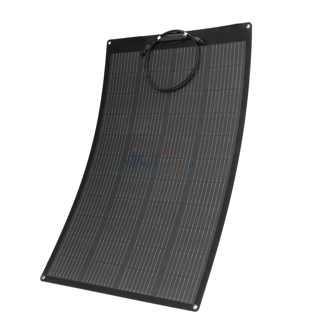 Panel Solar Monocristalino Semiflexible Negro Personalizado 100W Flexibilidad