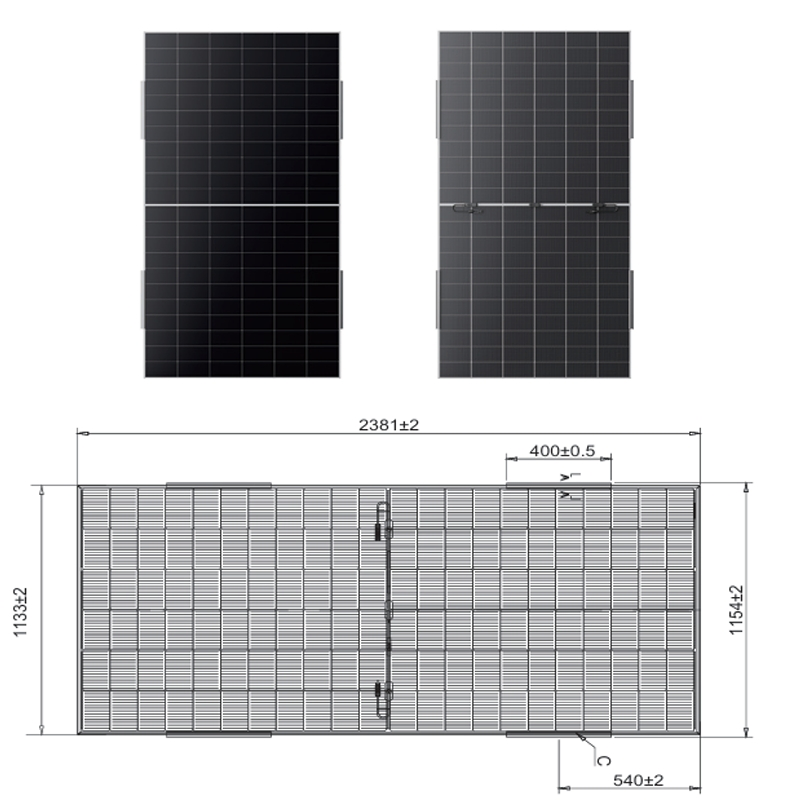 Panel Solar de Alta Potencia Longi Aiko 660W 670W Módulo PV Monocristalino Celdas Bc Módulo PV de Alta Eficiencia para Planta Solar a Gran Escala