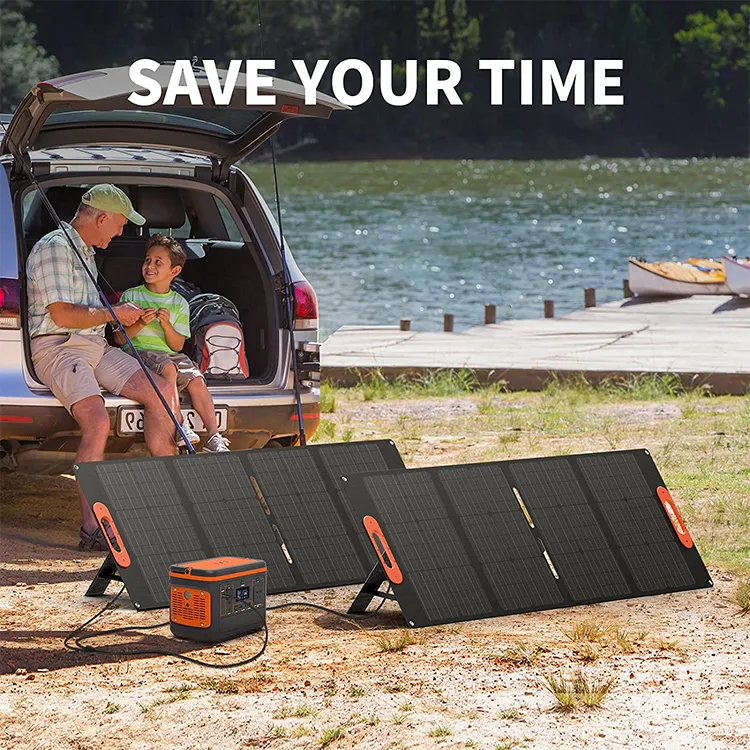 Panel Solar Fotovoltaico Plegable Impermeable Todo Negro 100W 150W 200W Panel Solar Portátil Panel Solar Plegable para Exterior
