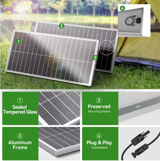 100 Paneles solares mini pequeños de celda solar monocrystalline fotovoltaicos baratos chinos 100W 200W módulo solar en venta