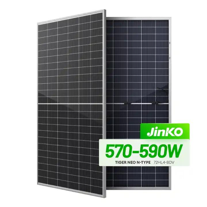585W 590W Panel Solar N Tipo Jinko para Tejas de Techo Residenciales Nuevo Sistema de Almacenamiento de Energía Energía Verde Panel Solar Energía Solar 600W 585watt Solar