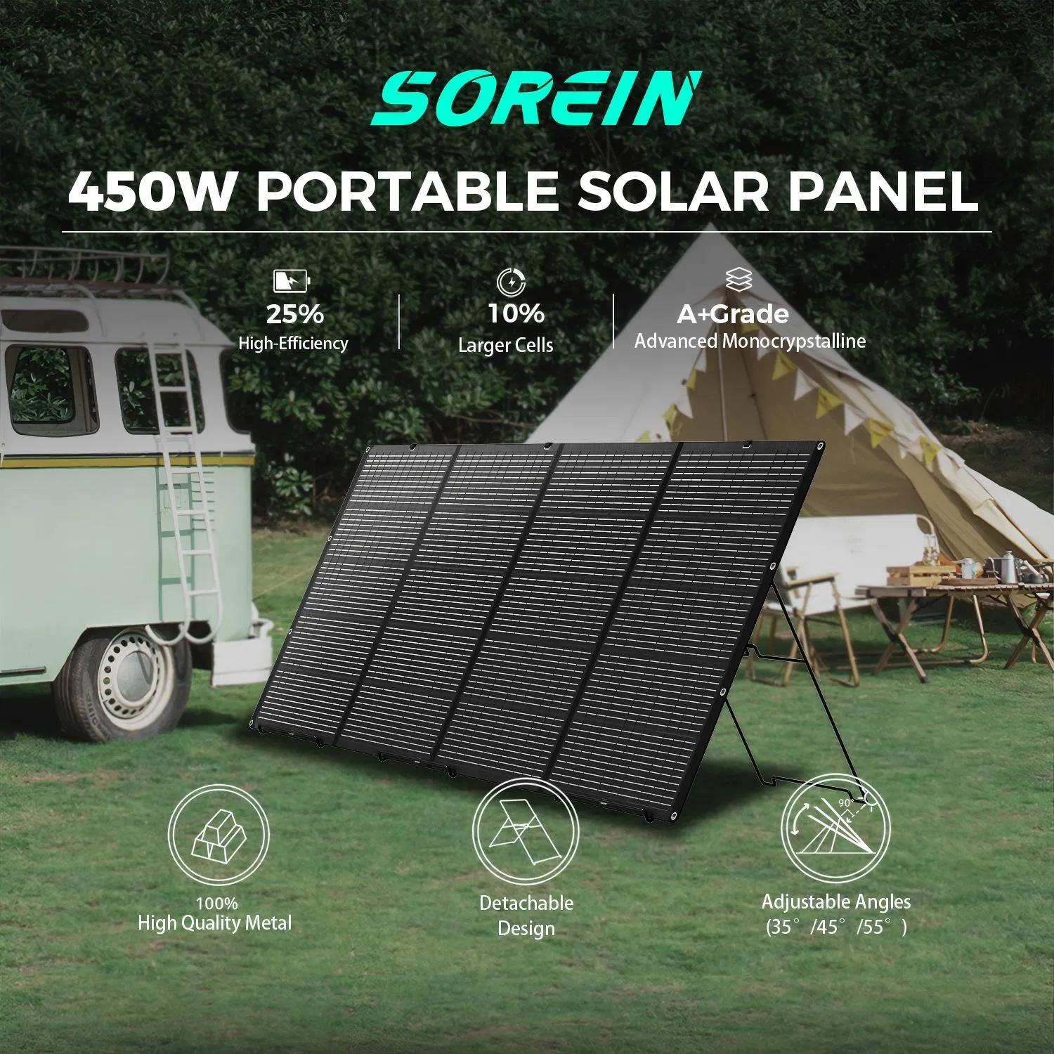 Panel Solar Duradero para Cabañas Fuera de la Red con 18V Salida de Carga Rápida