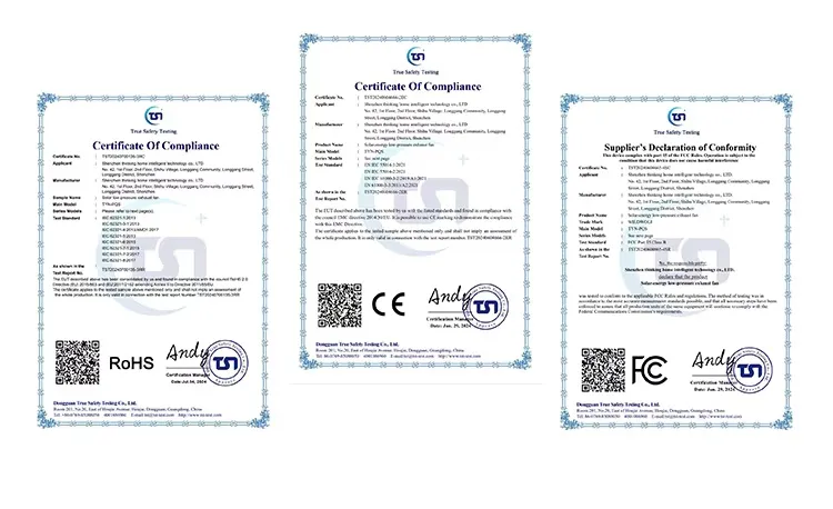 Certificados CE RoHS FCC