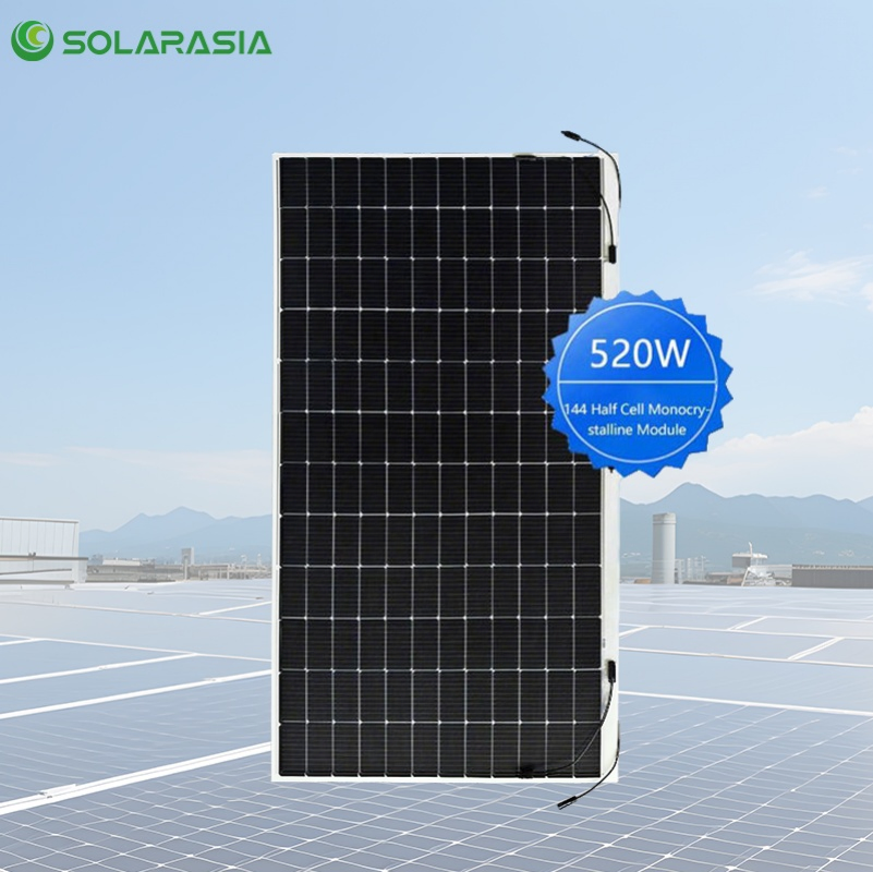 430W 520W Panel Solar Flexible de Alta Eficiencia Plegable Portátil Módulo PV de Película Delgada ETFE Ligero para RV Barco Marino Camping Energía Solar Fuera de la Red