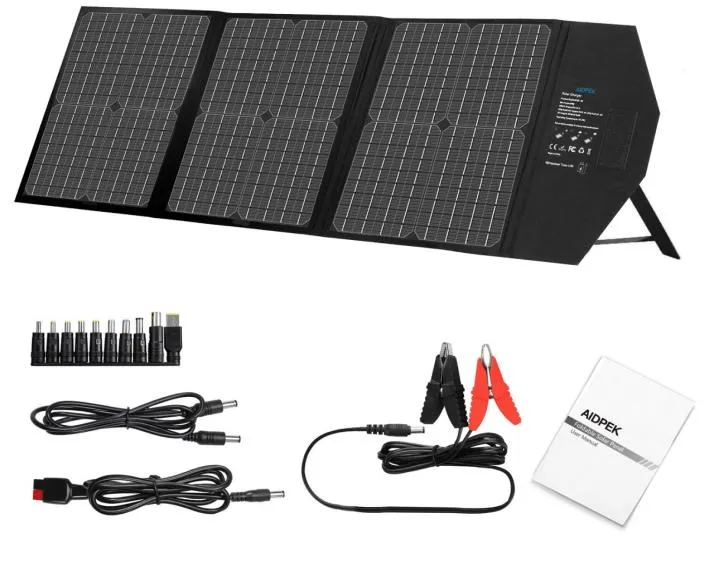 Panel Solar Fotovoltaico Plegable Impermeable Todo Negro 100W 150W 200W Panel Solar Portátil Panel Solar Plegable para Exterior