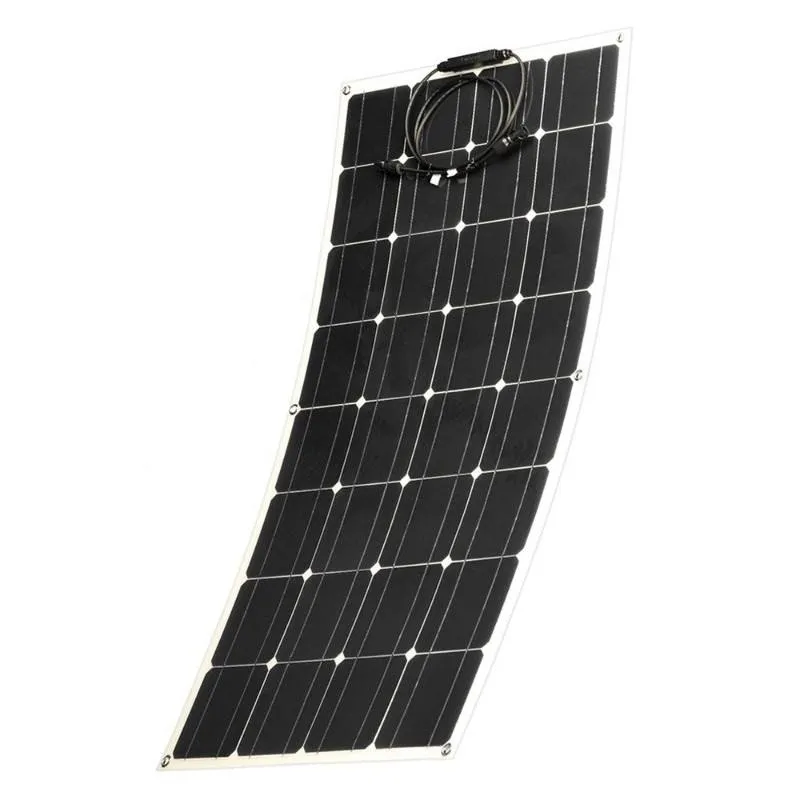 100W Paneles Solares Flexibles para Vehículo Eléctrico, Coche, Luz, RV, Barco de Vela
