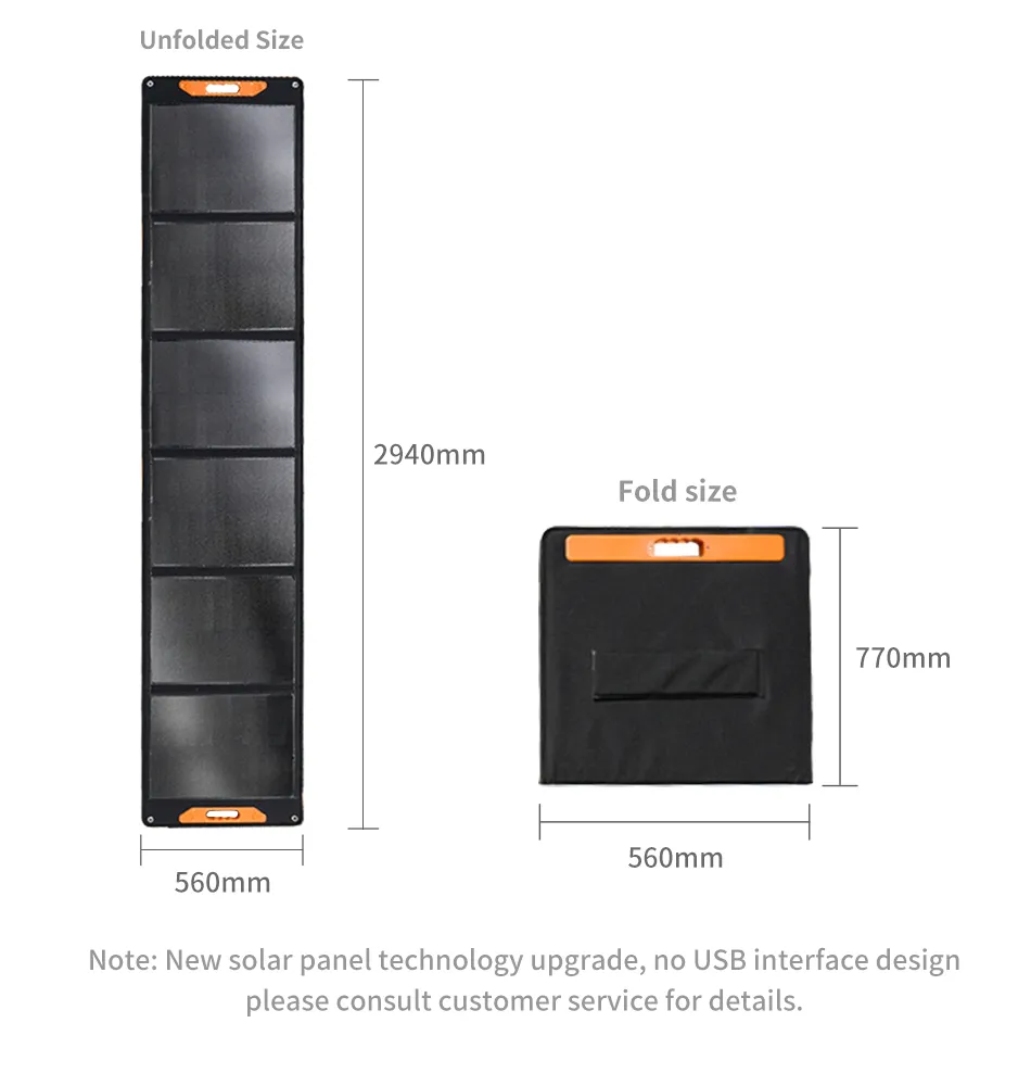 300W Panel Solar Plegable y Portátil Sin Soporte para Camping Panel Solar para el Hogar