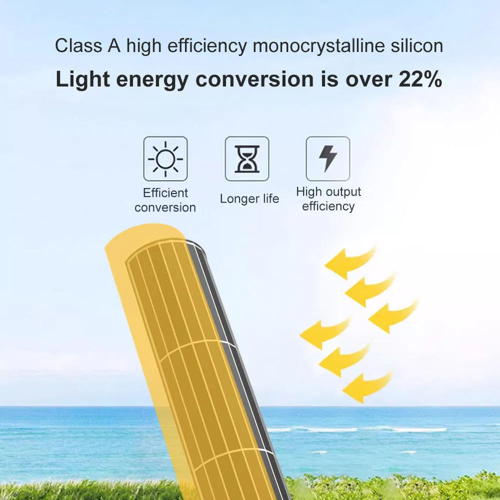 Panel Solar Curvado Envueltos en Poste para Iluminación de Ciudad Inteligente con IP68