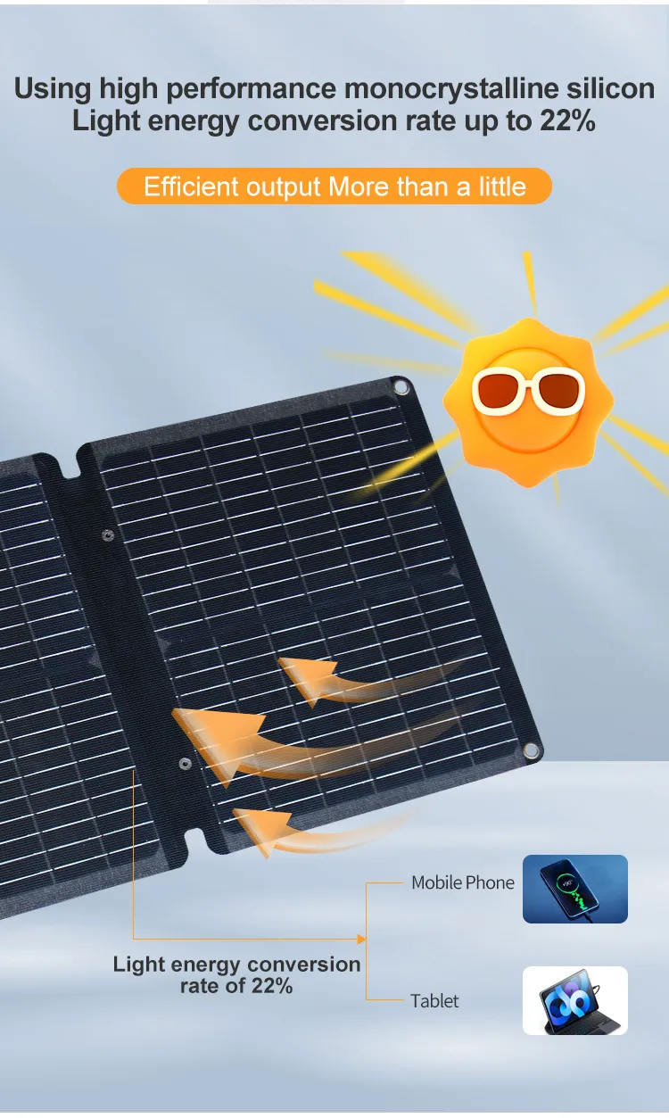 Cargador Solar Portátil: Panel Plegable Compacto para Teléfonos Inteligentes 2