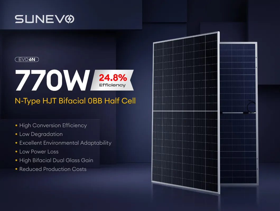 Panel Fotovoltaico de Alta Eficiencia 770W con Garantía de Potencia Lineal de 30 Años para Sistemas Solares Residenciales y Comerciales Confiables