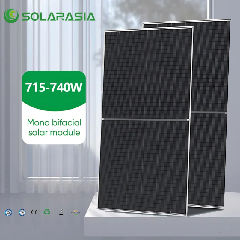 Panel Solar Trina de Alta Potencia 715W 720W 725W 730W 735W 740W Monocristalino Tipo N Topcon Bifacial de Doble Cristal para Proyectos Fotovoltaicos a Gran Escala