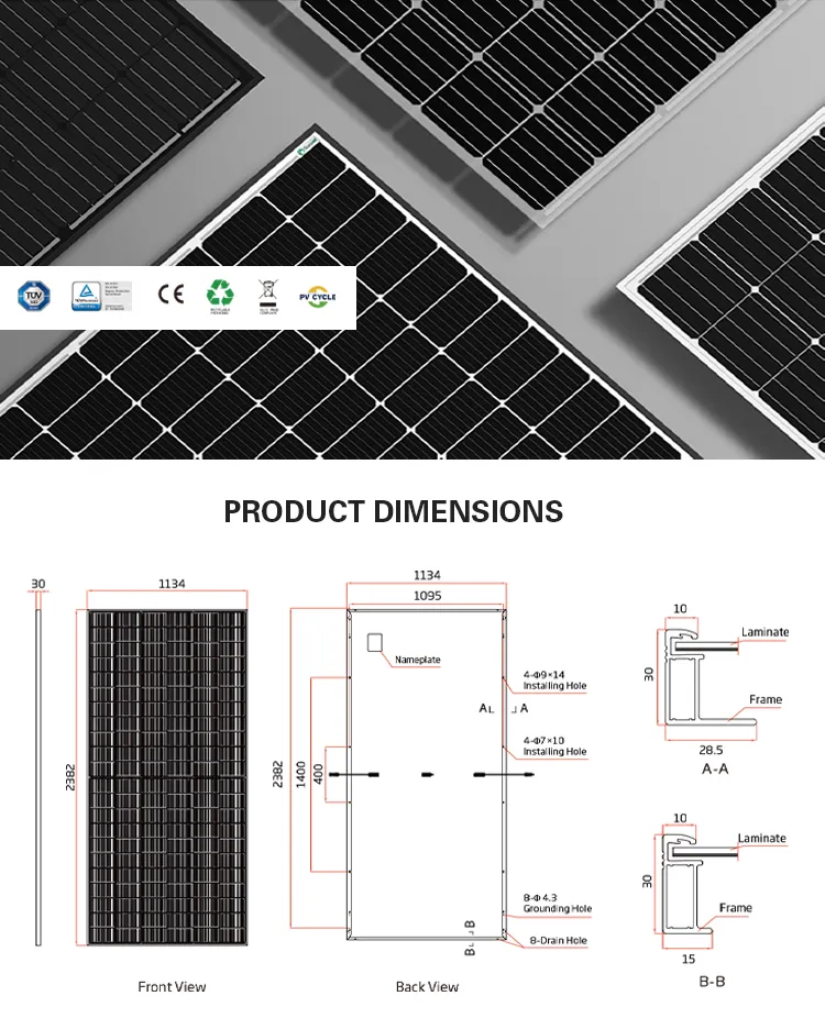 Trina Buen Precio 23.3% Eficiencia de Panel Solar 600W 630W para Uso Residencial