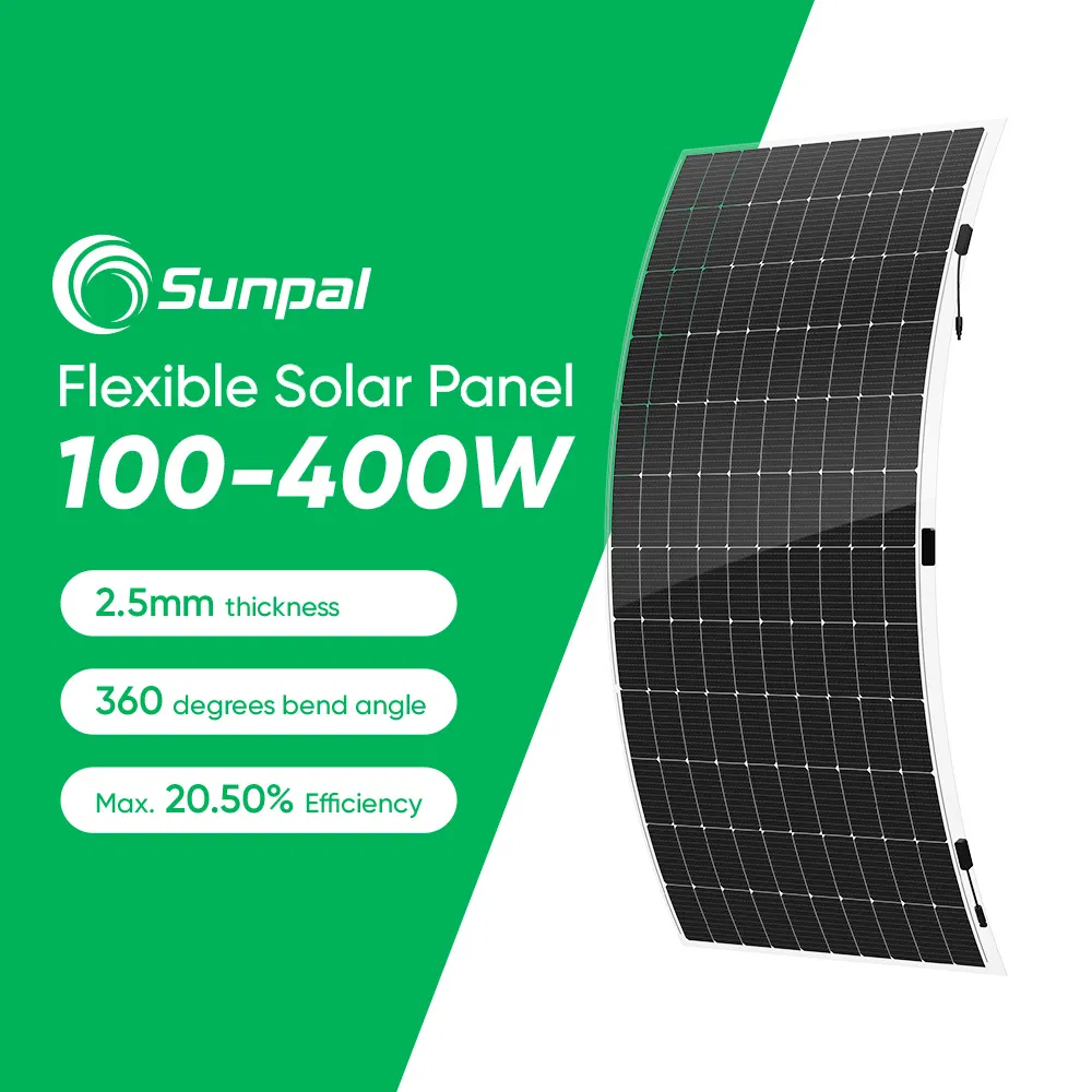 Paneles Solares Flexibles Sunpal Doble Cristal 170W 200W 300W 80Wp 250Wp Panel Solar Flexible Plegable Etfe Módulo Pv Stock Eu