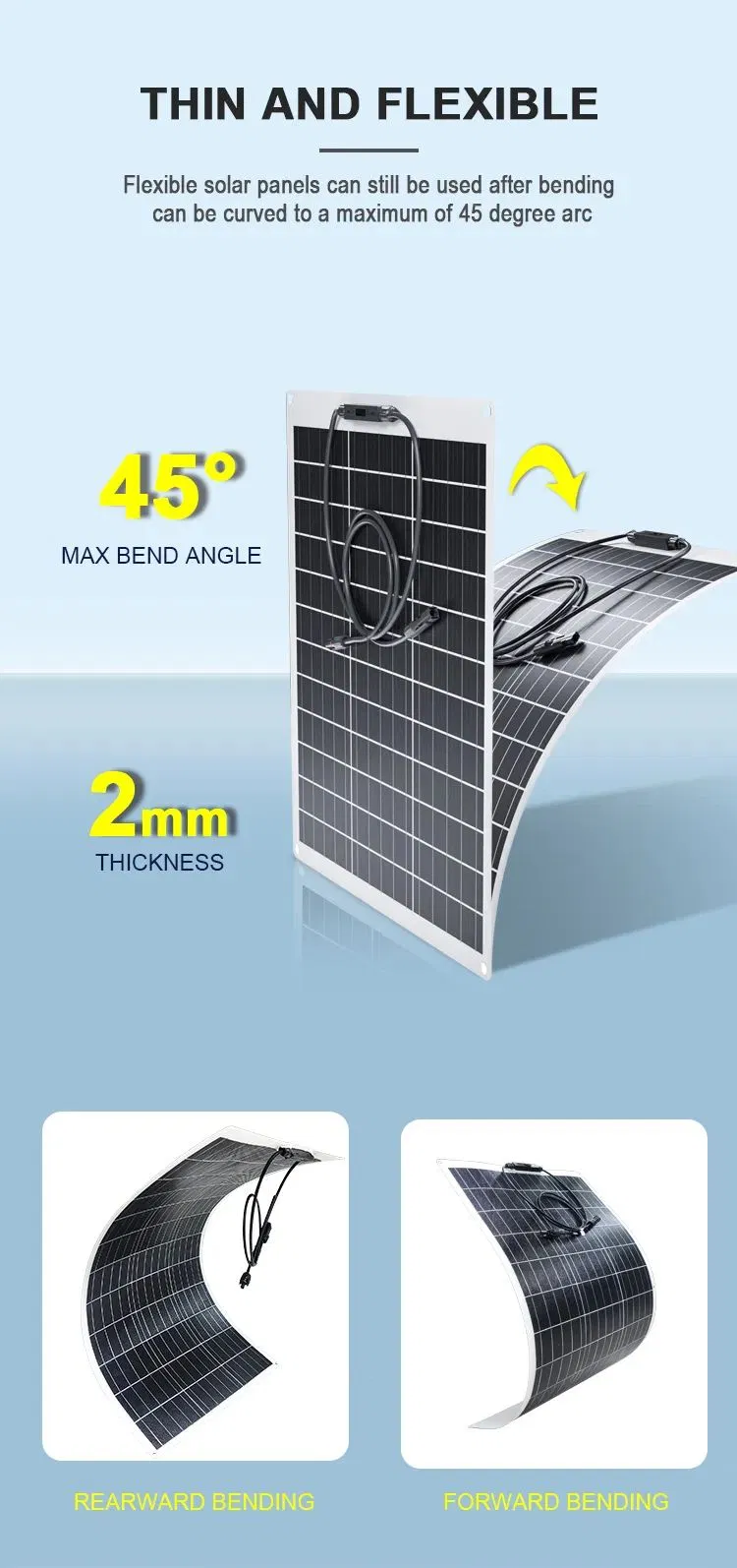 Panel Solar Flexible Plegable Impermeable 100W 80W