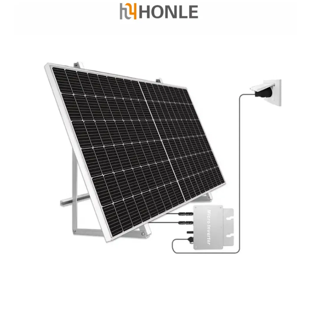 Paneles Solares Energía Solar Residencial Panel Fotovoltaico Micro Inversor 600W Sistema Montado en Tejado o Balcón