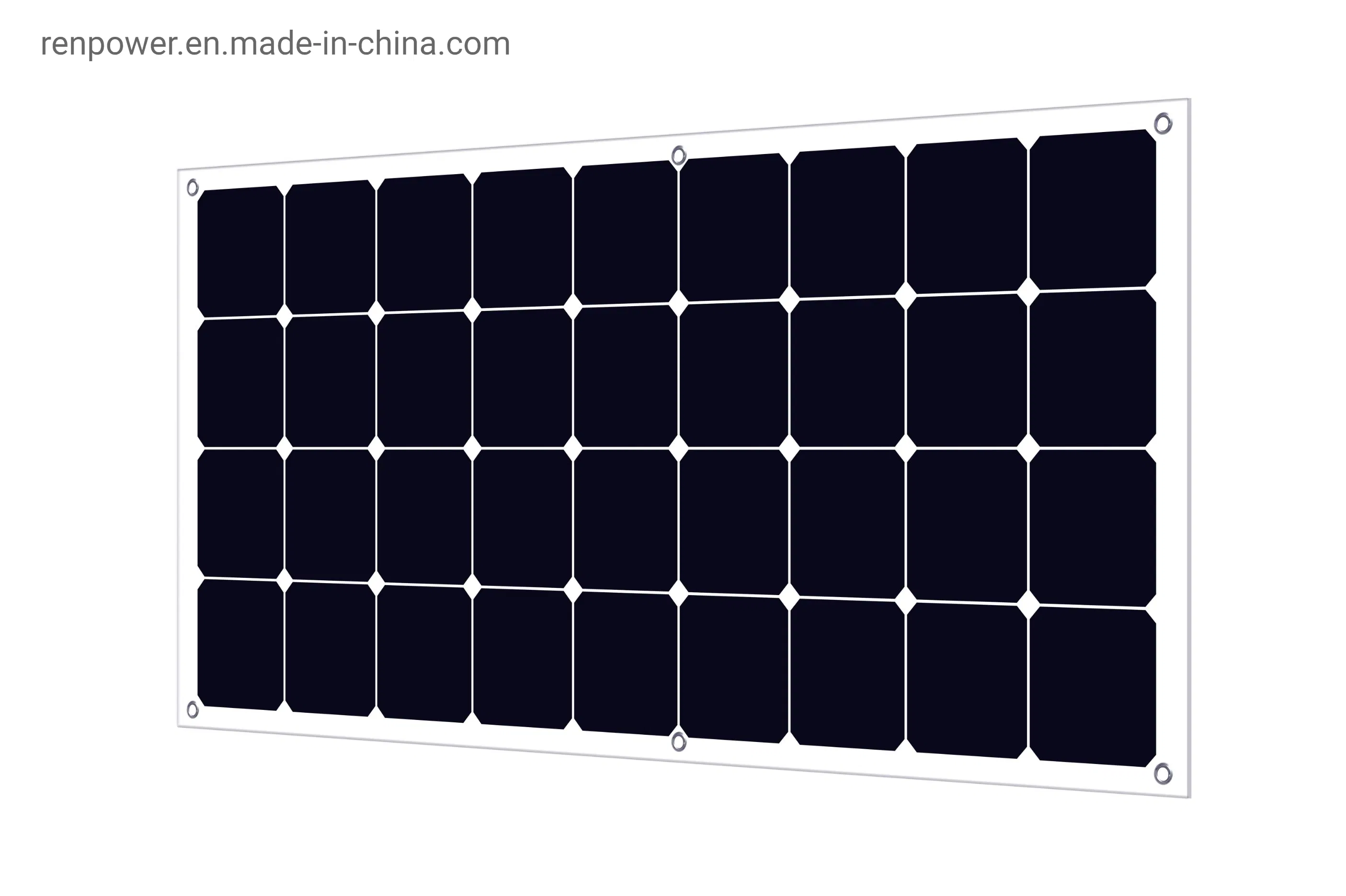 Panel Solar Flexible Impermeable 100W 120W 150W 180W Panel Solar Flexible de Techo de Película Delgada