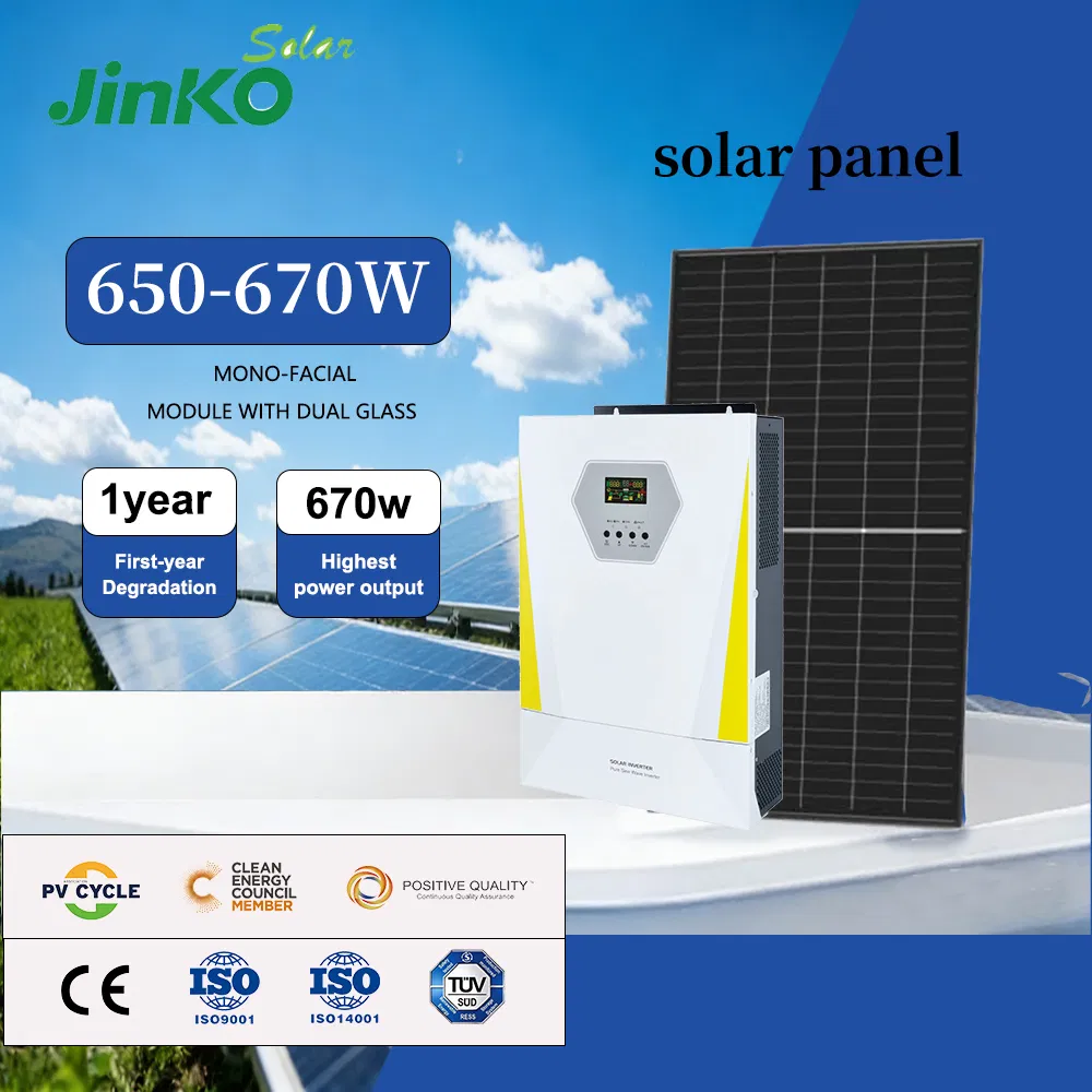 Panel Solar Bifacial Flexible Transparente y Delgado para Uso en Casa al por Mayor 650W/655W/660W/665W/670W