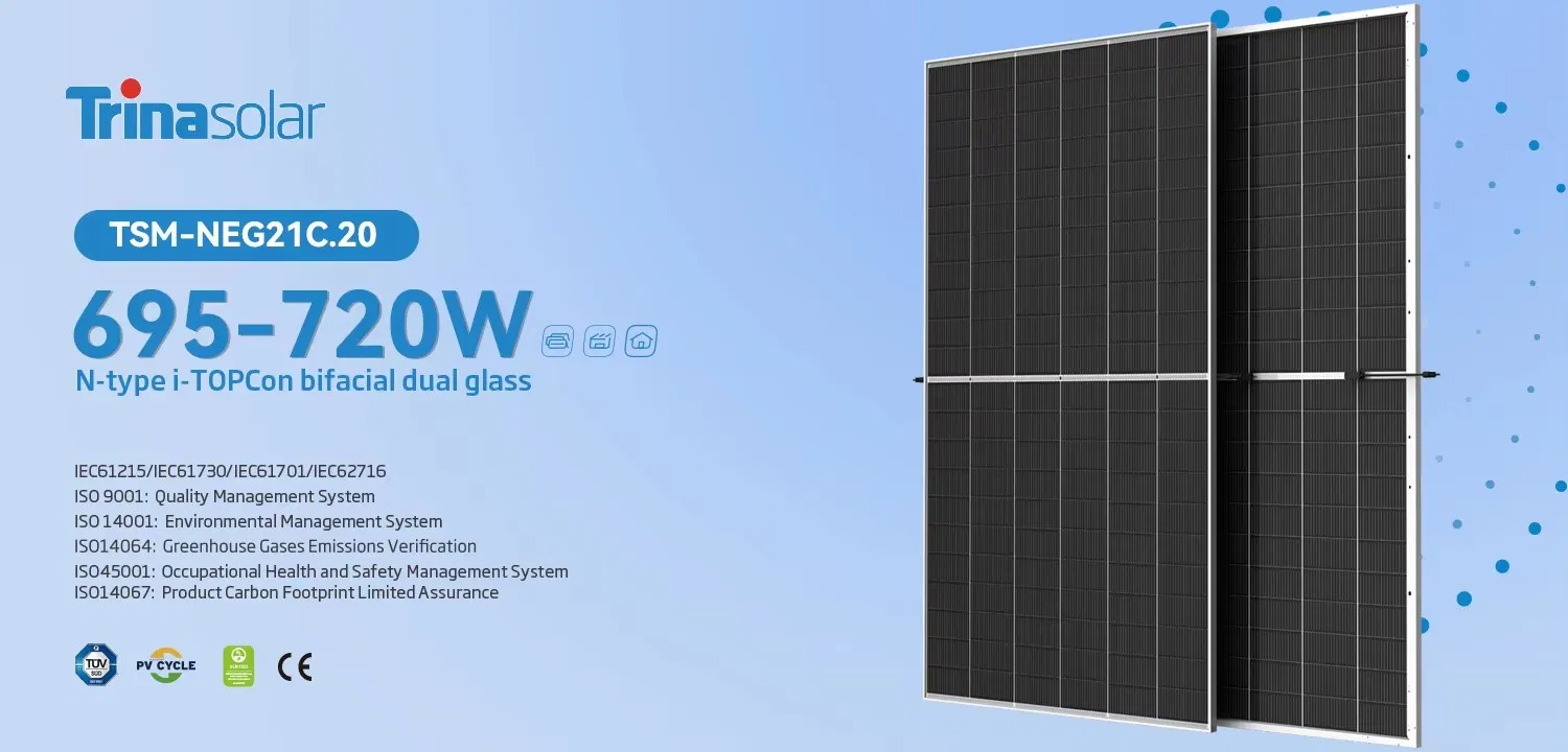 Módulos Solares Monocristalinos N Tipo Bifaciales Trina Vertex N Tsm-Neg21c. 20 715-740W para Proyectos Solares a Gran Escala