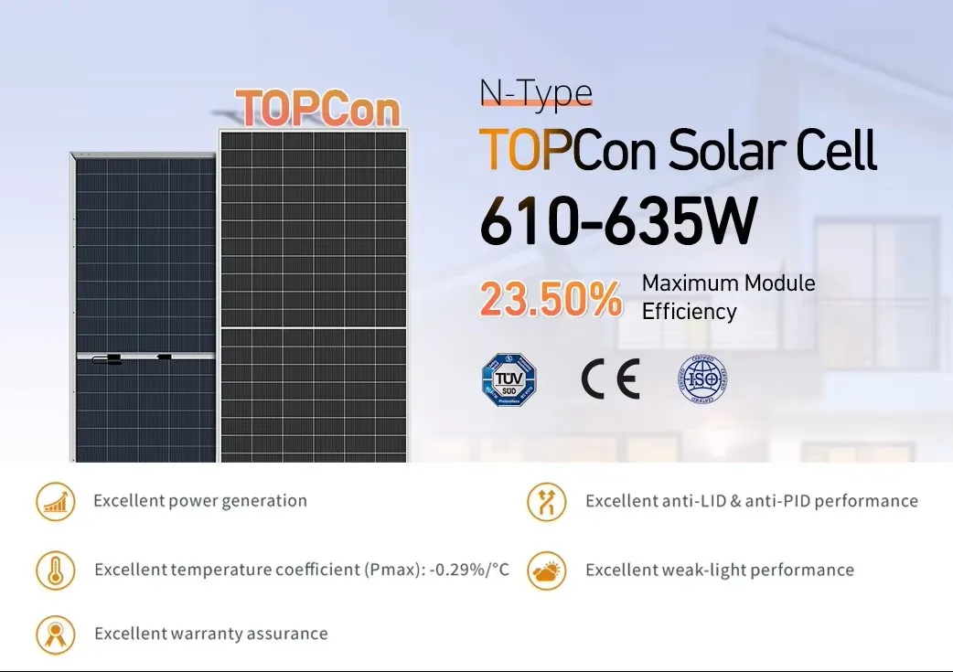 Paneles Solares 610W 620W 630W Confiables para Necesidades Energéticas Residenciales