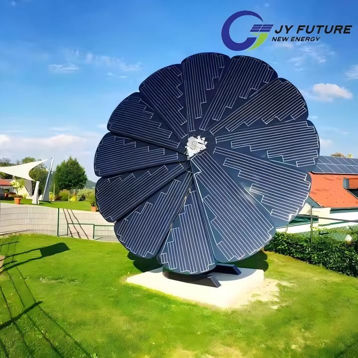 Sistema de panel solar inteligente tipo cuchilla de flor con seguimiento de tres ejes y sistema de almacenamiento de energía solar