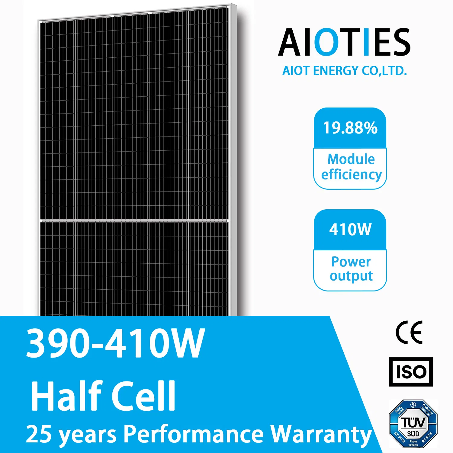 Ja/Jinko Mysolar Aioties 144 Celdas 390W - 410W Costo del Panel Solar Costo del Módulo Solar para Sistema de Energía en el Hogar