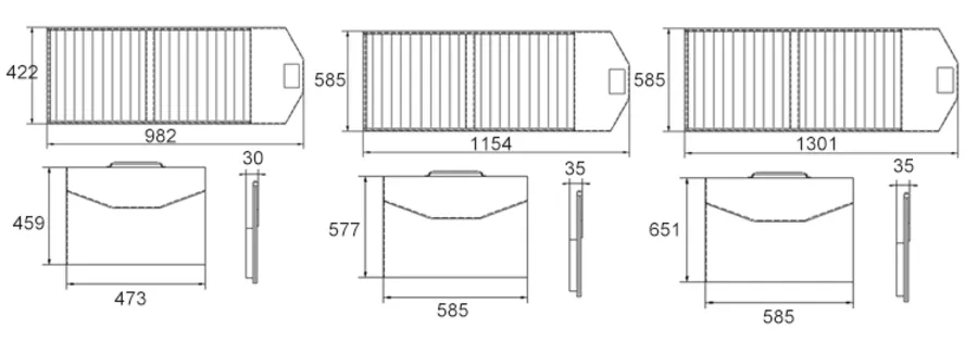 Medidas de Panel Solar Plegable