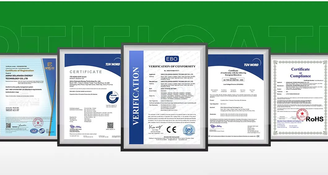Certificado de calidad del panel solar
