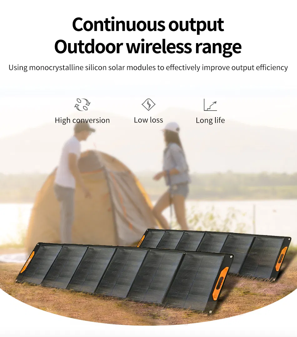 300W Panel Solar Plegable y Portátil Sin Soporte para Camping Panel Solar para el Hogar