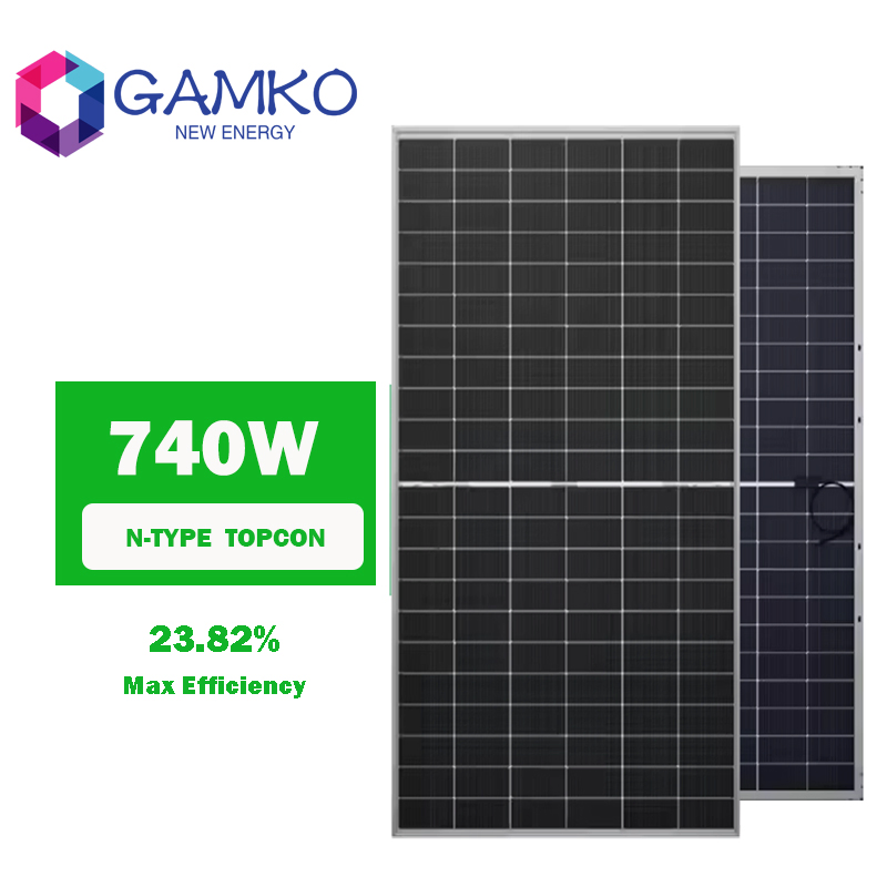 740W Paneles Solares, Tipo N 18bb 5-800W Paneles Solares Bifaciales, Monocristalinos 23.82% Módulo Solar de Alta Eficiencia para Hogar, Batería de RV y Aplicaciones Fuera de la Red