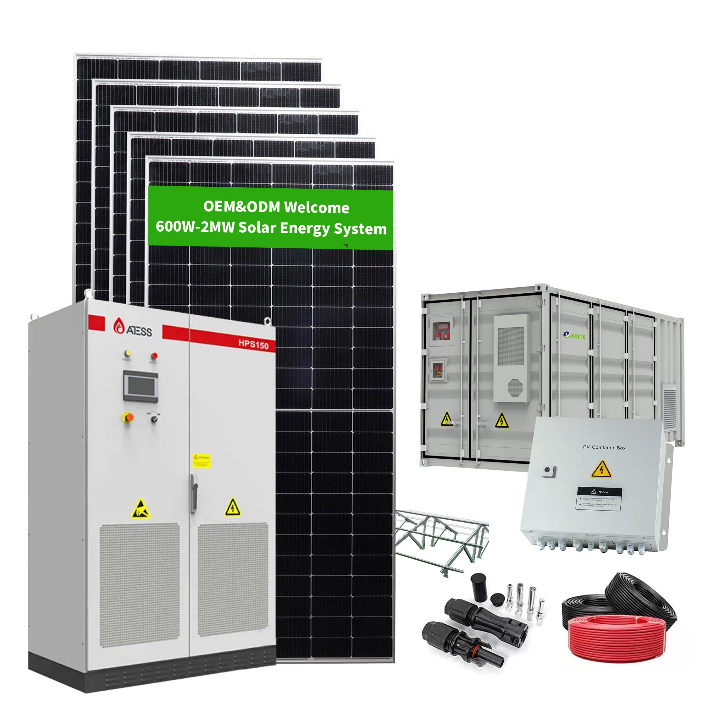 5kw 6kw 8kw 10kw 12kw 15kw 20kw 30kw-100MW Kits Completos Celdas Fotovoltaicas Módulo PV Panel Almacenamiento de Energía Híbrido Red/Desconectado Sistema de Inversor Solar para el Hogar