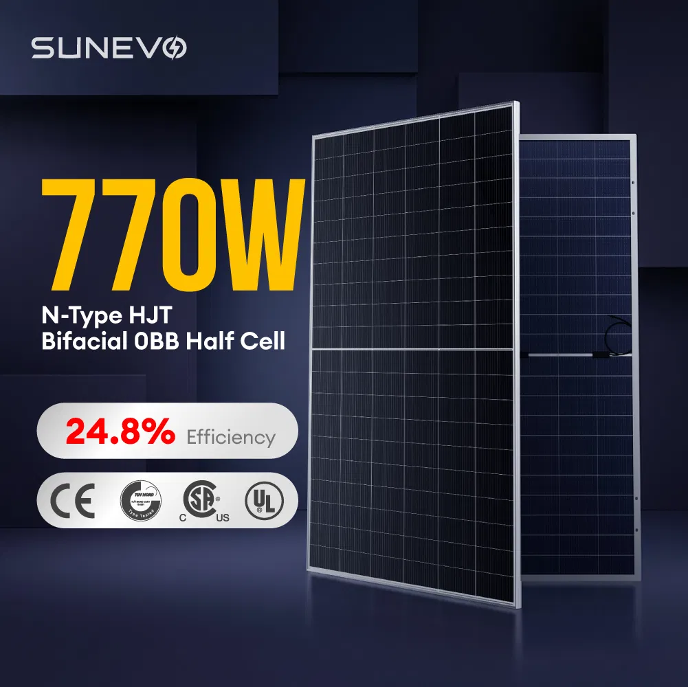 Panel Fotovoltaico de Alta Eficiencia 770W con Garantía de Potencia Lineal de 30 Años para Sistemas Solares Residenciales y Comerciales Confiables