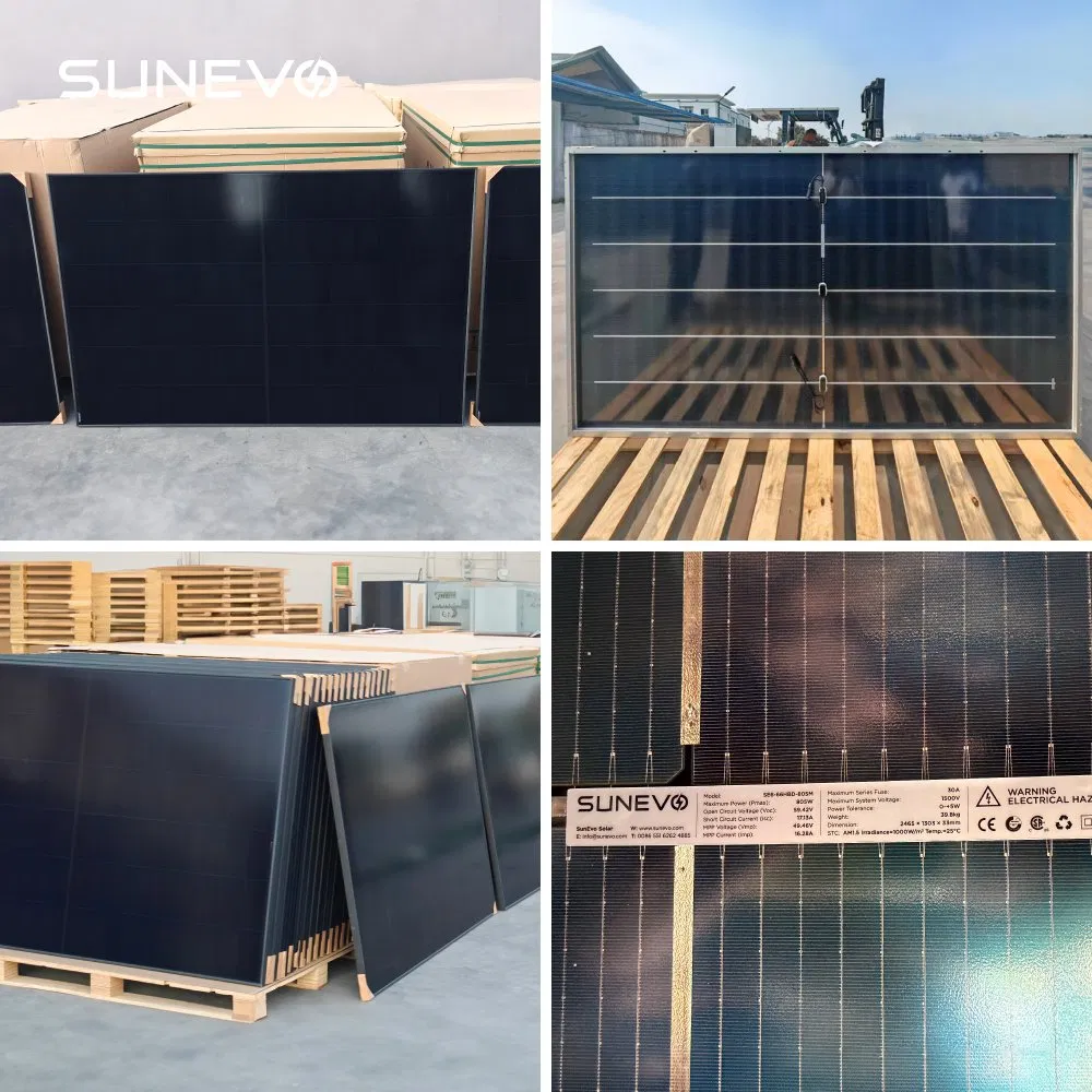 Venta al por mayor de fábrica 750W 800W 805 vatios panel solar bifacial con vidrio dual celda N tipo ABC para el desarrollo de gran escala de granjas solares utilitarias