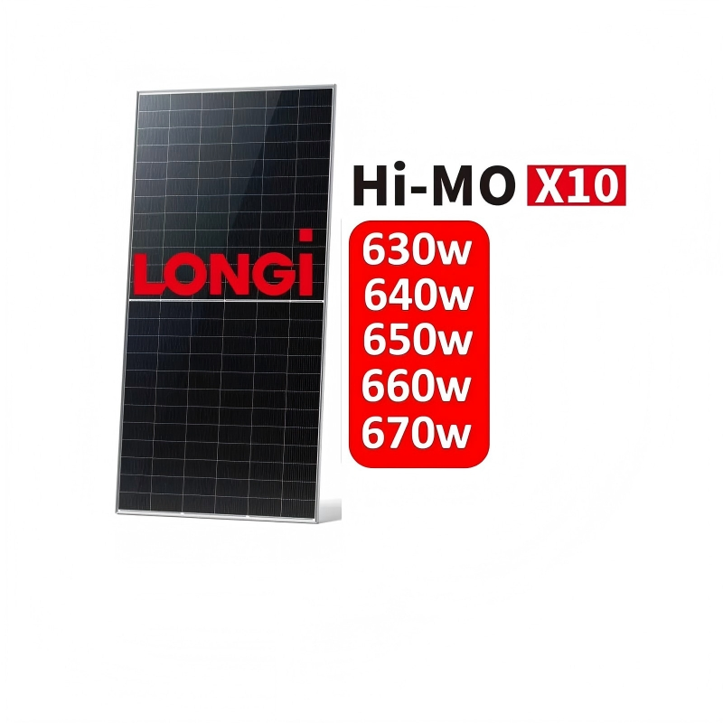 Panel Solar Longi Jinko/Ja/Chint Astronergy Trina Risen Hpbc Bifacial Antirreflejo PV Hi-Mo 630W 650W 670W 710W 720W 730W X10