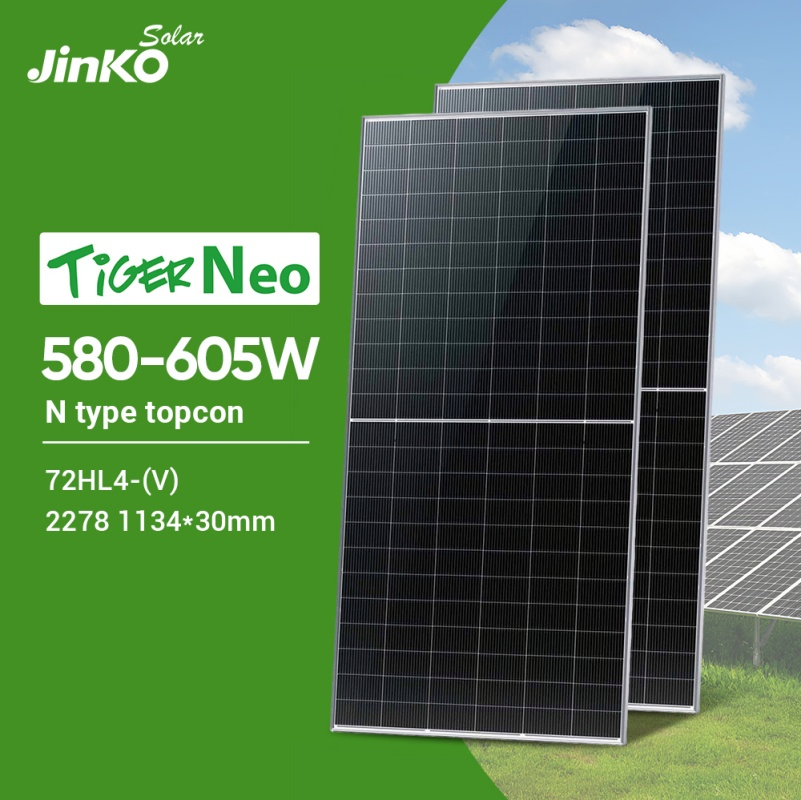 Panel Solar Jinko Tiger Neo 600W Módulo Solar N-Type 580W 600W 605W 72hl4- (V) Panel Solar de Alta Potencia Precio de Fábrica para Proyecto PV a Gran Escala