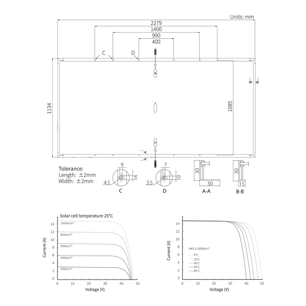 Módulo PV de alta eficiencia N-Type de Topcon 550W 560W 580W 590W 600W panel solar mono para sistema doméstico