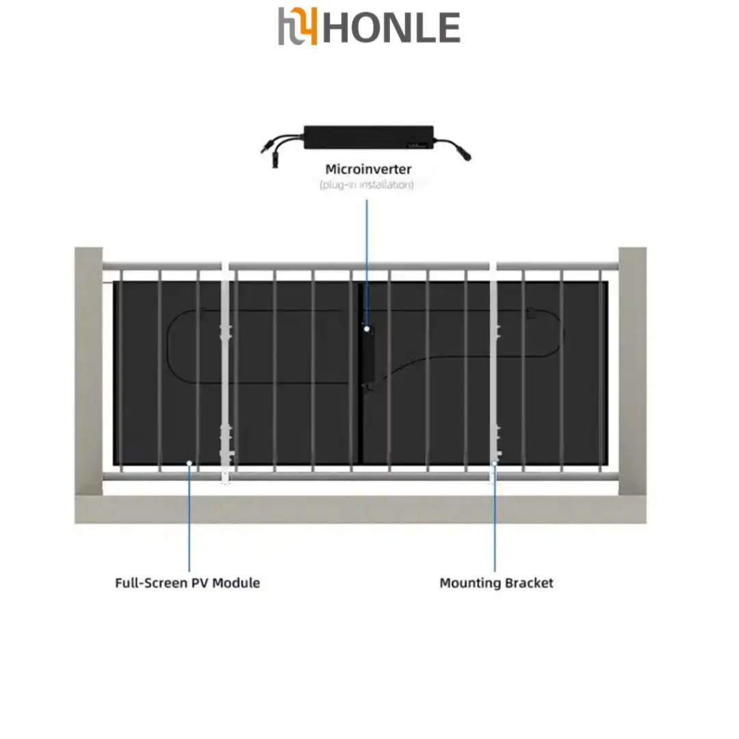 Paneles Solares Energía Solar Residencial Panel Fotovoltaico Micro Inversor 600W Sistema Montado en Tejado o Balcón