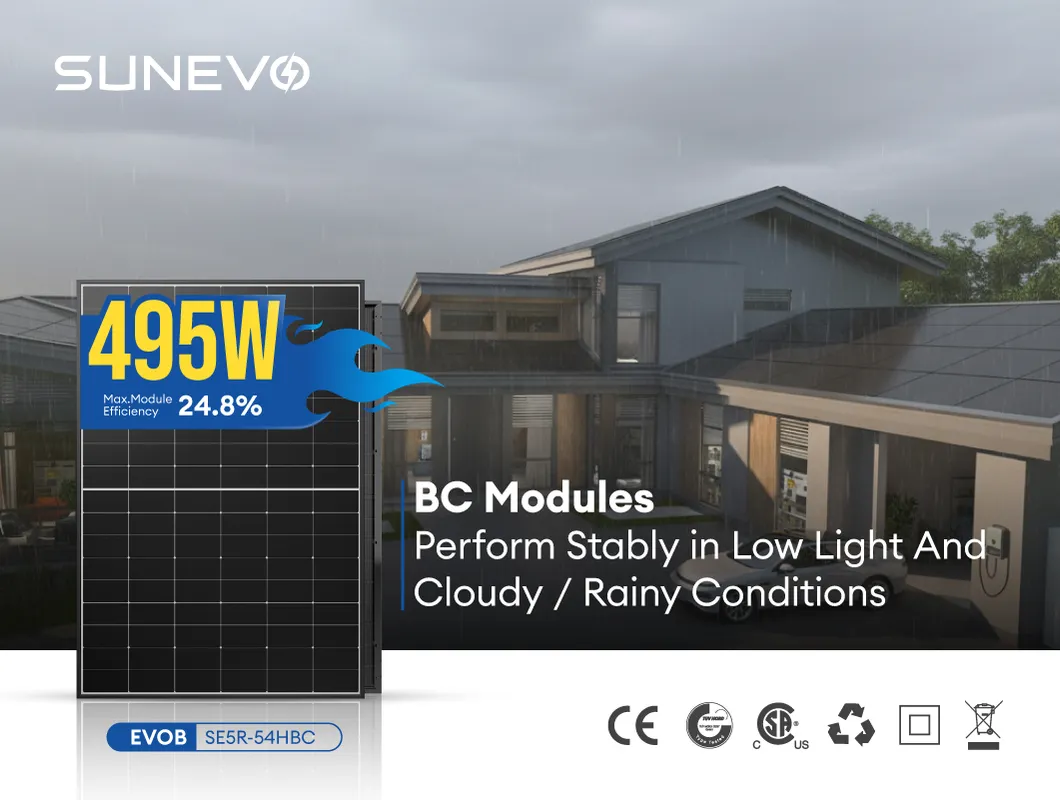 Completo 465W 470watt 495W Kit de Panel Solar Bc con Batería e Inversor Híbrido