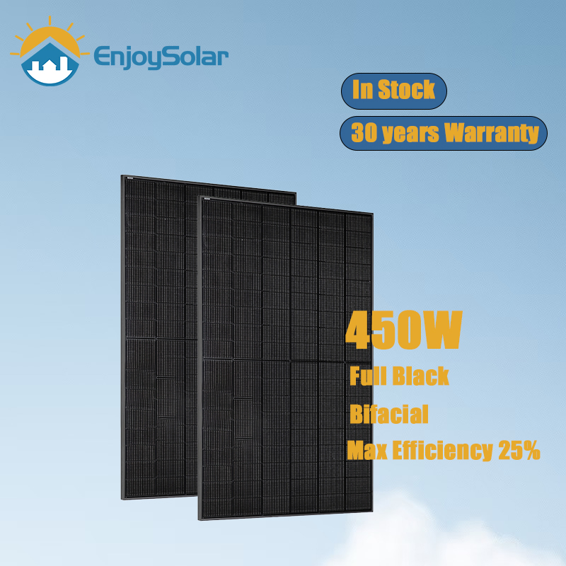 440W Panel Solar Bifacial Pequeño Todo Negro 440W Costo de Paneles Solares Flexibles para Toda la Casa