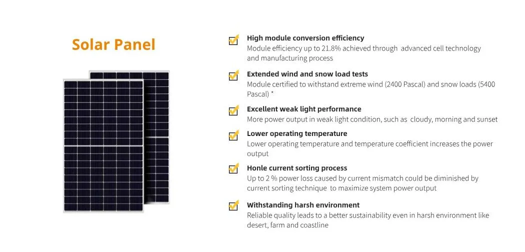 Paneles Solares Energía Solar Residencial Panel Fotovoltaico Micro Inversor 600W Sistema Montado en Tejado o Balcón
