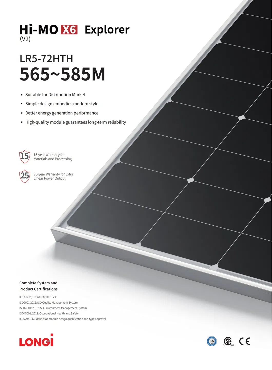 Paneles Solares PV Módulos Monocristalinos de Tier One para Uso Residencial 530W 540W 550W