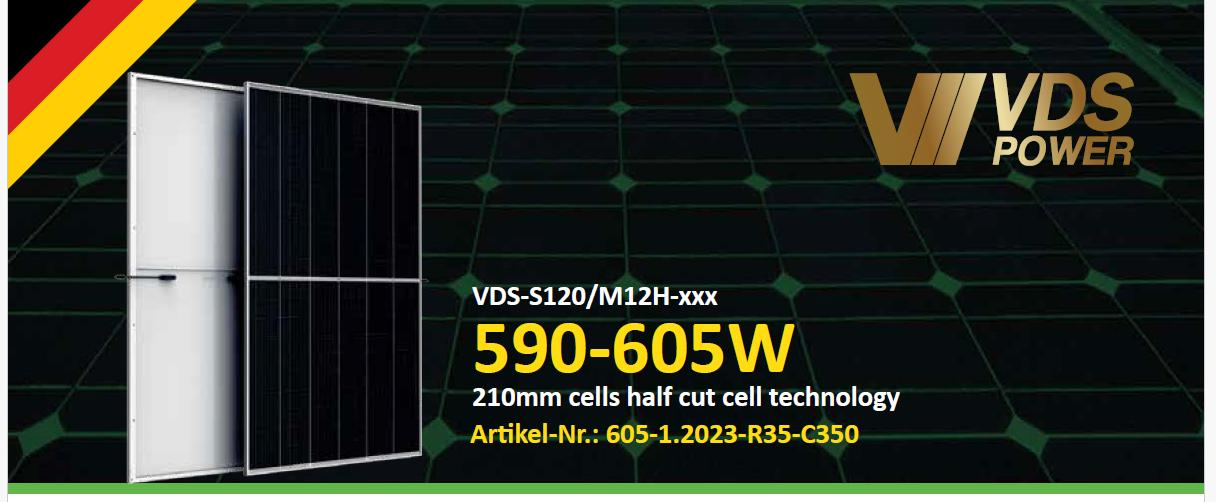 Alta Eficiencia 590W 600W Máxima Potencia 605W 210mm Panel Solar Mono de Células Cortadas por la Mitad con Calidad Superior