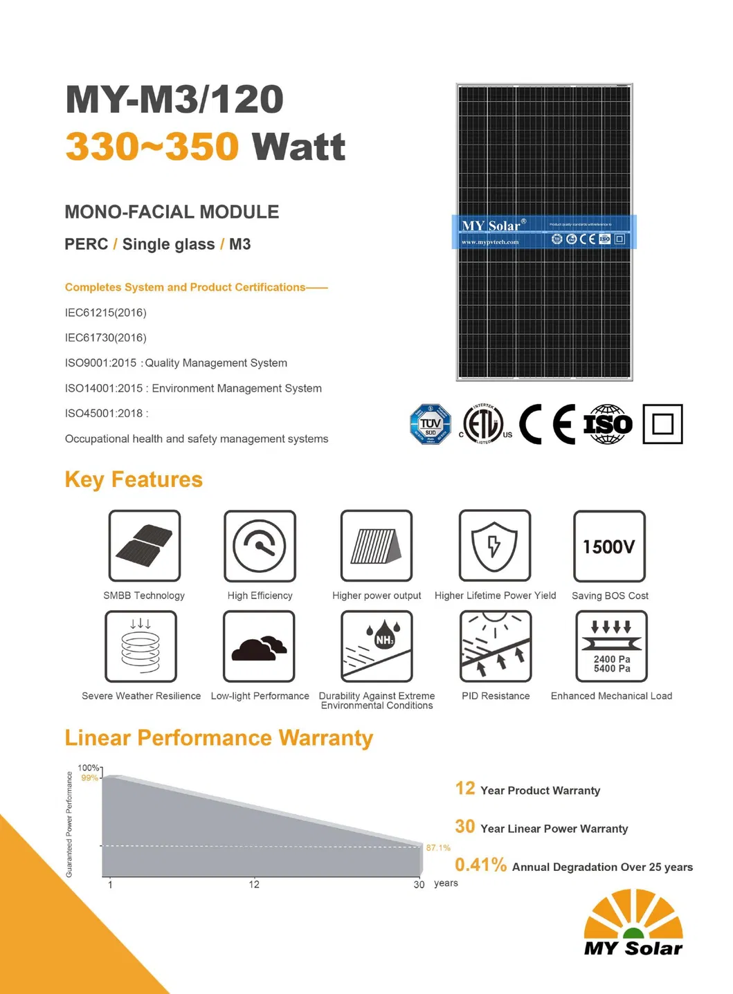 335W Panel Solar Ptype con Celdas de Alta Eficiencia para Instalaciones Industriales a Gran Escala